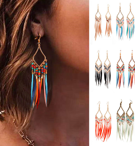 Tassels Feather Earrings